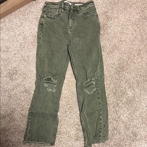 Classic Olive Straight Leg Jeans